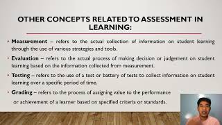 Basic Concept and Principles in Assessing Learning [upl. by Mick]