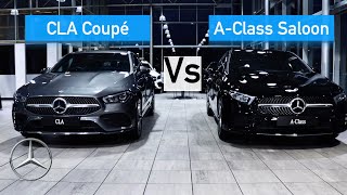 Mercedes CLA Coupé vs A Class Saloon  In depth Comparison [upl. by Llenhoj]