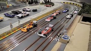 Tournament Slot Car RACING at Northline Raceway multiple racescars  From Jimmys Video Vault 2013 [upl. by Dnana]