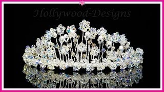 Handmade Bridal Wedding Tiara Made With Swarovski Crystal Element  Crystal Fairy Tiara [upl. by Pool]