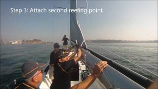 Reefing the Main Using Inboom Furling on Merlin [upl. by Selby]