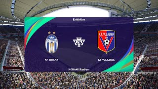 KF Tirana vs KF Vllaznia 17122023 Kategoria Superiore PES 2021 [upl. by Cariotta]