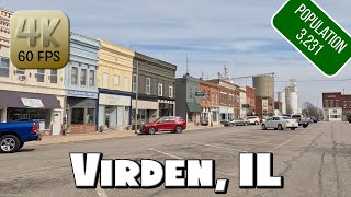 Driving Around Small Town Virden IL in 4k Video [upl. by Htebazile]