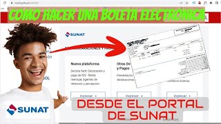 🥇como HACER una BOLETA ELECTRONICA desde el PORTAL SUNAT 2023🥇 [upl. by Fitton]