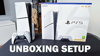 NEW PS5 Slim Unboxing  Setup Review  EVERYTHING YOU NEED TO KNOW [upl. by Korten]