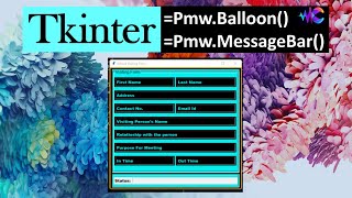 25 School Visiting Form👌  Python Tkinter amp Pmw Widget  Practical Tutorial [upl. by Galligan]