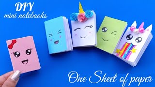 DIY MINI NOTEBOOKS ONE SHEET OF PAPER  DIY BACK TO SCHOOL [upl. by Norri]