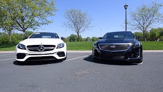 2018 Cadillac CTSV vs MercedesBenz E63 S AMG  Driving Review [upl. by Adleme]