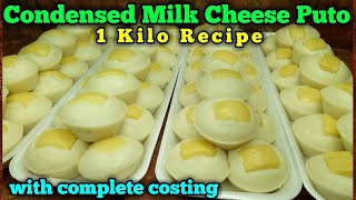 Condensed Milk Cheese Puto1 KILO Recipewith Complete Costing [upl. by Nahsaj741]