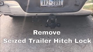 How to remove seized trailer hitch lock very easy to do [upl. by Halian278]