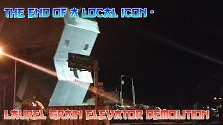 Feb 2016  Laurel MT  113yearold landmark grain elevator falls [upl. by Haduhey]