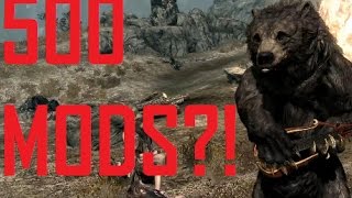 SKYRIM WITH 500 MODS  BEAR WITH LUTE amp BEST MODS  Skyrim Lets Play 1 [upl. by Renckens]