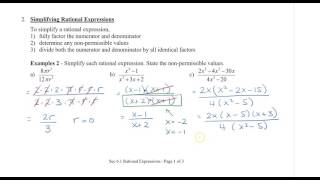 Math 11  Sec 61 Rational Expressions [upl. by Asim864]