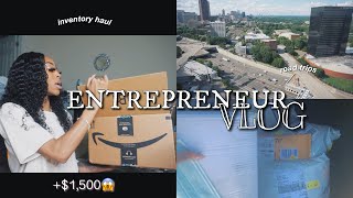 entrepreneur life vlog 001  road trip🚗  unboxing 1500 worth of inventory😱 [upl. by Raddatz]