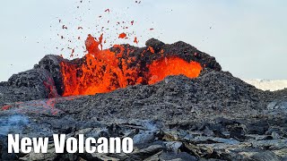 New Volcano at Geldingadalur Eruption Iceland April 10 [upl. by Assenaj]