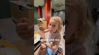 Banana cake obsession no sharing  funny toddlers cute family starbucks dad japan vacation [upl. by Vaish]