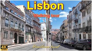 Lisbon walking tour 4K SantAna Steet Ascensor da Bica Belem Sao Bento [upl. by Latsyk]