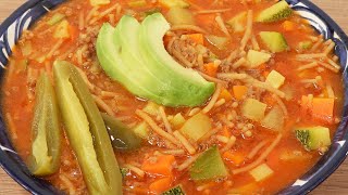 Sopa con carne molida y verduras [upl. by Aneelehs788]