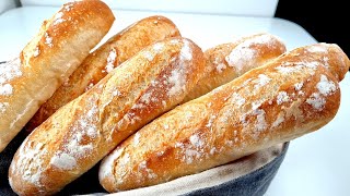 No Knead Mini Baguettes  Easy Baguette Recipe [upl. by Morten]