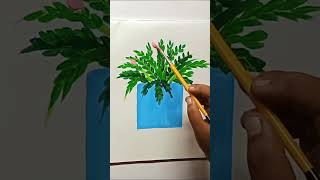 Easy flower vase painting🌹 acrylicpaintingflowervasedrawingshortsfeed shortsviralyoutubeshorts [upl. by Pyotr360]