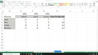 Ponderación de datos calculados en Excel [upl. by Yusuk]