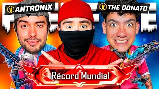 RECORD MUNDIAL de BOOYAHS en FREE FIRE con THEDONATO y ANTRONIXXG [upl. by Alesig469]