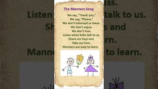 Good manners poem in English for Toddlers✨ [upl. by Anilatak]