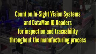 Cognex Insight 7000 vision system and DataMan 262 barcode reader inspect detergent bottles [upl. by Nigam20]