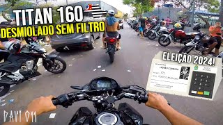 PIÃO NA ELEIÇÃO DE TITAN 160 COM DESMIOLADO [upl. by Arutak]