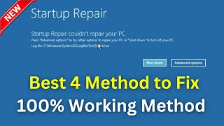 2024 How to Fix Startup Repair Couldnt Repair Your PC [upl. by Golanka]