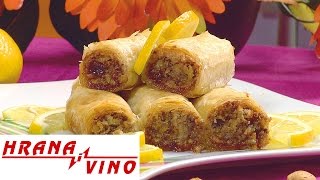 Rolovana baklava sa kiselim jabukama  Hrana i Vino [upl. by Cordle]