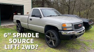 6quot SPINDLE SOURCE LIFT  9906 2WD SILVERADO INSTALL  BIG RED SOLD NEW CAR [upl. by Lamhaj]