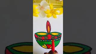 Diwali Diya drawing from dotsdotsdrawingdiya artshortsfestivalsubscribelike [upl. by Nerred738]