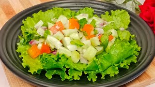 Healthy Lettuce Salad  Salad With Fresh Lettuce Leaves  Green Salad Recipe  Green Breakfast [upl. by Elagiba904]