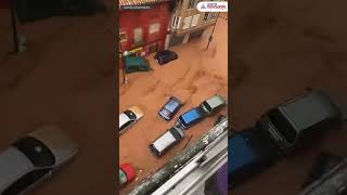 Spain Floods Cars Swept Away as Streets Turn To Rivers Viral Trending [upl. by Nitsuga]