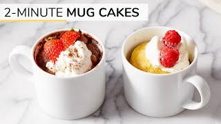 2MINUTE CHOCOLATE  VANILLA MUG CAKE RECIPES  glutenfree keto and paleo [upl. by Simonsen]