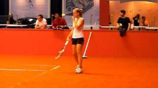 Agnes Szavay Training with Olga Govortsova  Porsche Tennis Grand Prix 2010 Stuttgart Pt 3 [upl. by Evanthe929]