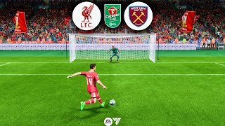 Carabao Cup  Liverpool vs West Ham  Penalty Shootout [upl. by Hayott]