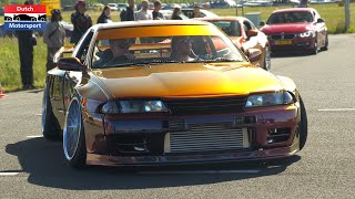 JDM Cars leaving Japfest 2023  1239HP Supra R32 Pandem Chaser 820HP Skyline GTR Keicars 3000GT [upl. by Sasha]