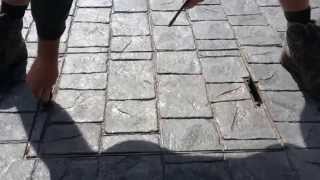 How to use a recessed manhole cover with a Pattern Imprinted Concrete  Stamped Concrete Driveway [upl. by Zeiler]