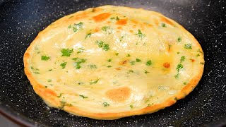 Boiling water with flour No oven No yeast Super simple and delicious pan flatbread [upl. by Fu]