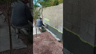 Cinder block wall repair and painting by ABN Painters Phoenix [upl. by Seuqirdor]