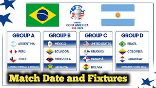 Copa America 2024 Brazil And Argentina Fixture  Copa America 2024 Date Fixture schedule [upl. by Tap]