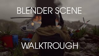 Green Screen Helicopter Blender scene walkthrough [upl. by Tevis]