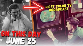 June 25 1951 First Color TV Broadcast In The World  ON THIS DAY [upl. by Ide420]