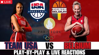 Team USA Vs Belgium Womens Basketball🏀Olympics Live Stream Reactions [upl. by Aihsyn]