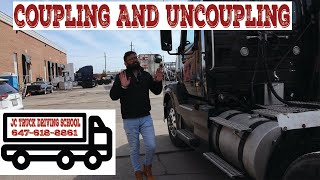 Coupling And Uncoupling  coupling and uncoupling a tractor trailer  TRUCK INSPECTION  JC School [upl. by Adnolahs]