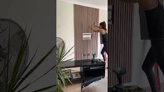 DIY install Smoked Oak Trepanel wood slats IG themarmitehouse shorts [upl. by Cannice]