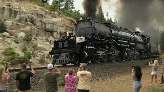 Union Pacific Big Boy 4014 Approaches Tunnel 35 at the Yuba Pass CA 8K Video [upl. by Arihsan]