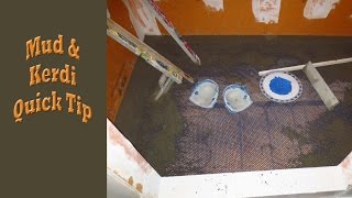 Installing mud and Schluter Kerdi membrane on a shower floor [upl. by Shanna66]